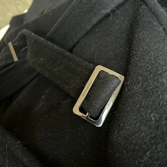 Calvin Klein Black Wool Winter Coat - Picture 3 of 15